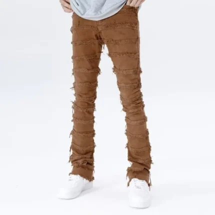 Brown Stacked Jeans