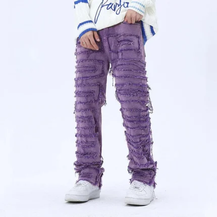 Purple Stacked Jeans